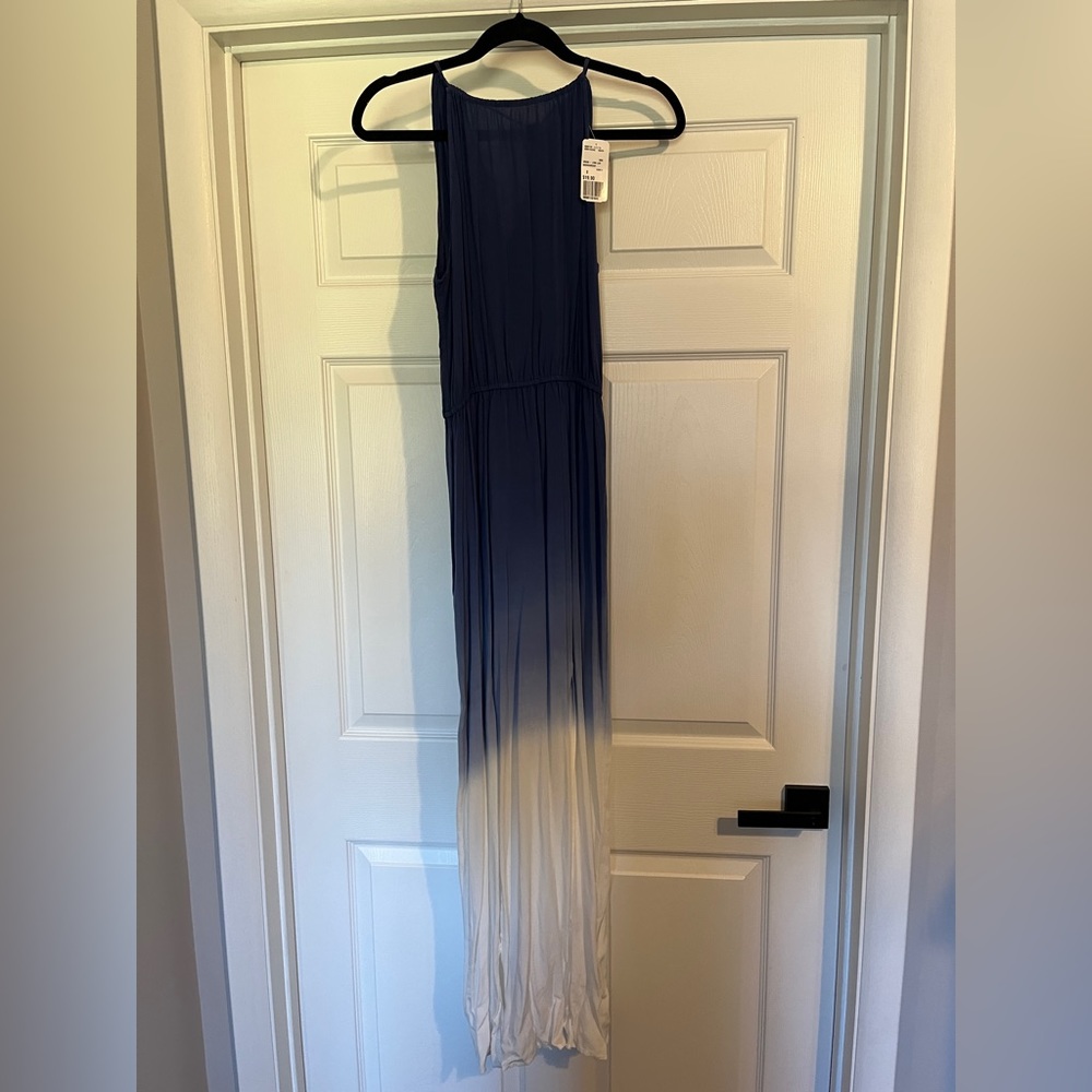 Forever 21 NWT Blue White Tie Dye Dip Dye Maxi Dress Womens Small Bohemian Maxi